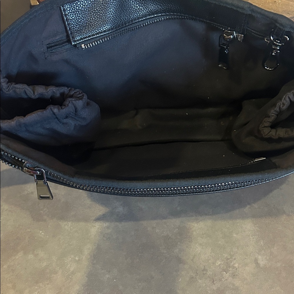 The Nappy Society Vegan Leather Pram Caddy Black/Gunmetal Stroller Bag Organizer - Picture 8 of 11